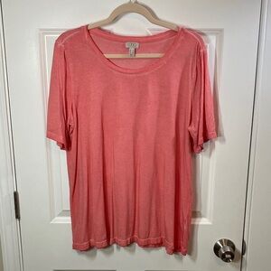 LOGO by Lori Goldstein Pink (Tea Rose) Short Sleeve Top